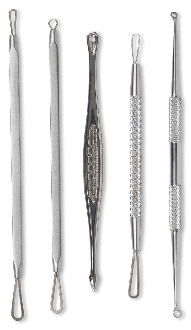 Blackhead & Blemish Extractor Professional Tool Kit 5 pcs Black Animal